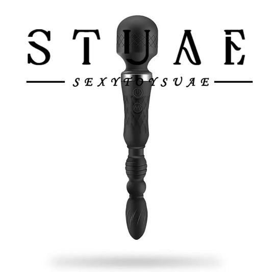 10 Frequency Double Vibrating Masturbation Butt Plug Black