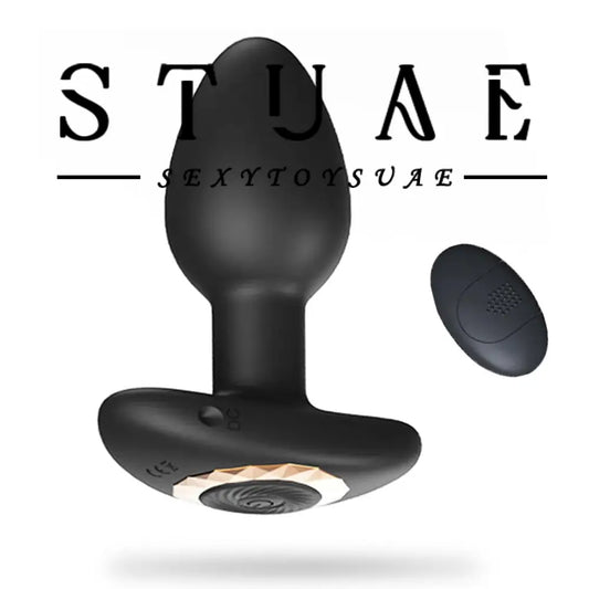 10 Frequency Electric Silicone Massage Remote Control Anal Plug Black