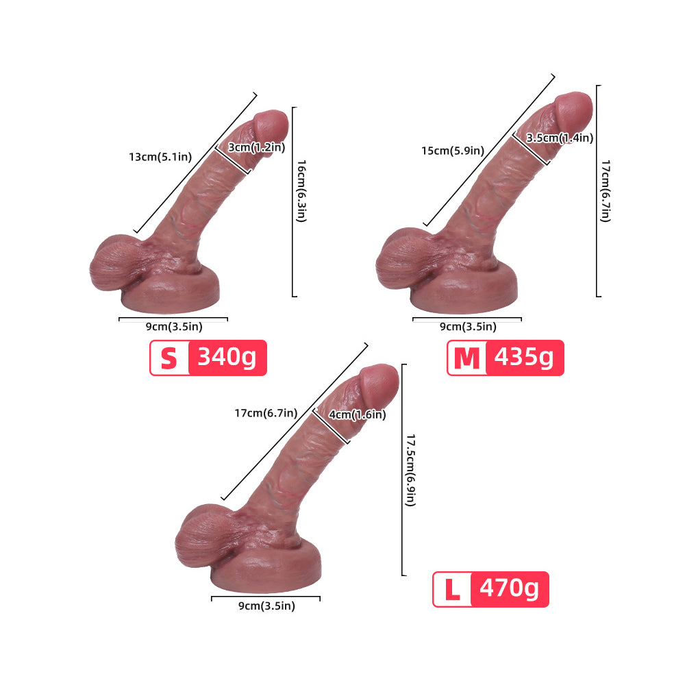 Dildo Realistic Dark Brown Realistic Silicone for women black 6.9 Inch & 6.7 Inch& 6.3 Inch