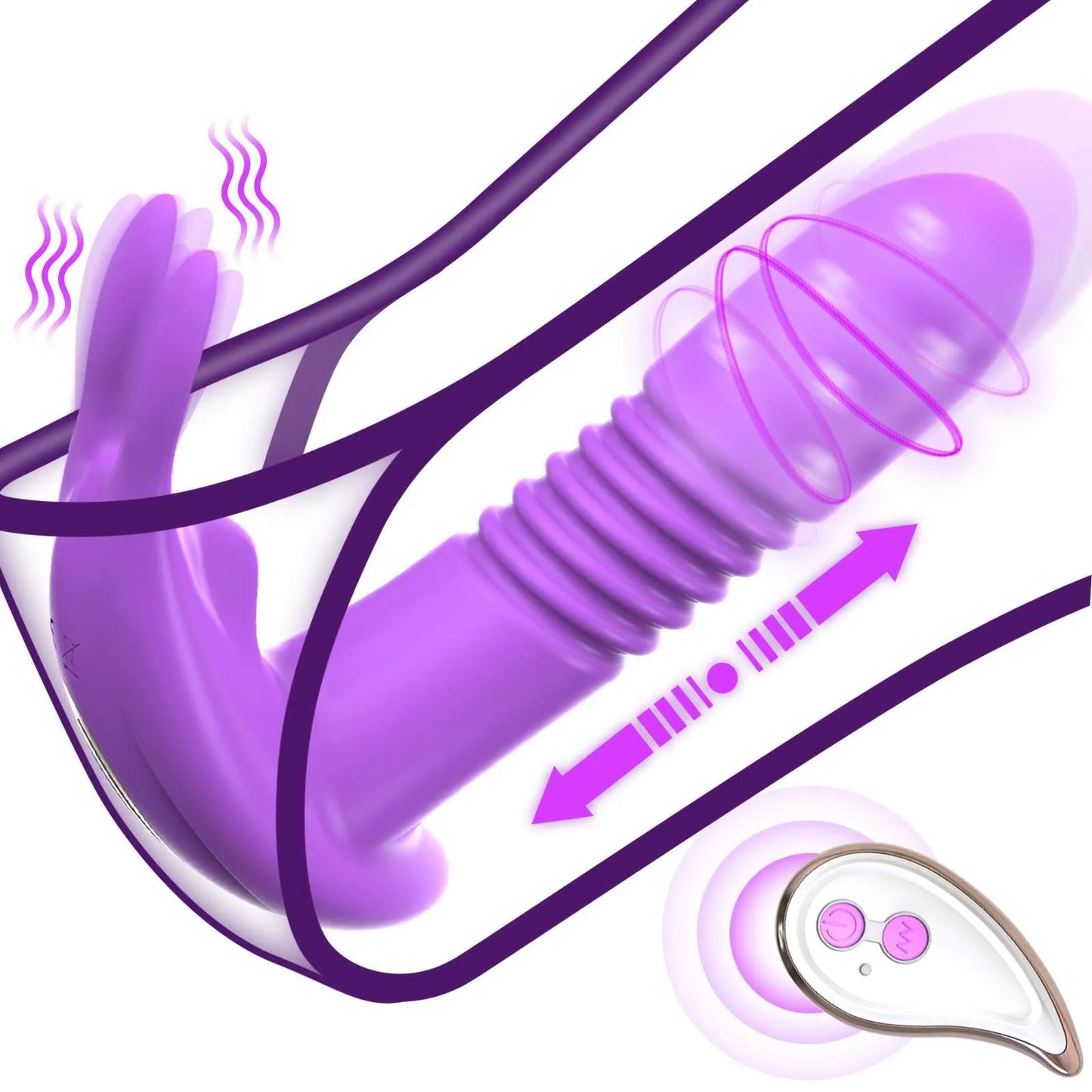 Double sex toy Retractable Anus Plugs vibrator anal Couples Sex Toys