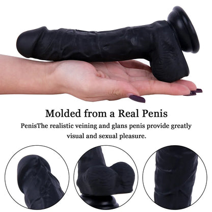 Dildo toy Big Penis Realistic Silicone giant fleshlight black 7.9 Inches