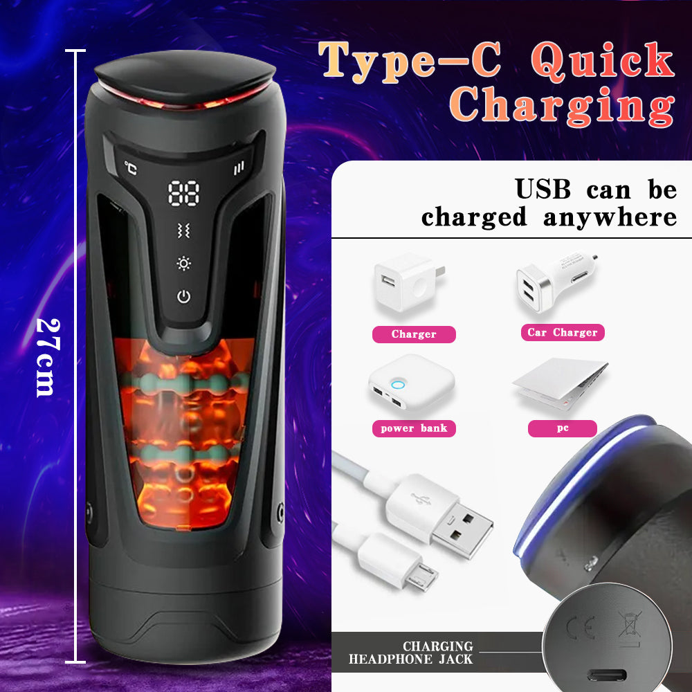 Powerful Rotating Deep Throat Sucking Male Masturbation Cup