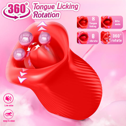 360° Rotating Tongue Licking & Kissing New Design Rose Vibrator