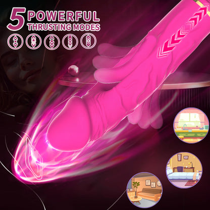 Thrusting Vibrating and Licking 3 in 1 Dildo Shape Vibrator