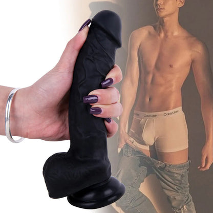 Dildo toy Big Penis Realistic Silicone giant fleshlight black 7.9 Inches