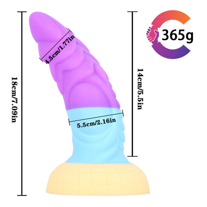 Dildo toy Colorful Mixed Color Alien Dildo - Thick Rainbow