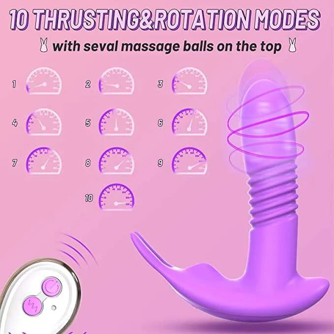 Double sex toy Retractable Anus Plugs vibrator anal  Couples Sex Toys