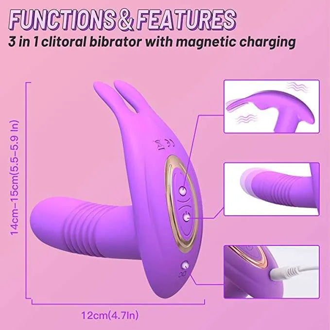 Double sex toy Retractable Anus Plugs vibrator anal  Couples Sex Toys