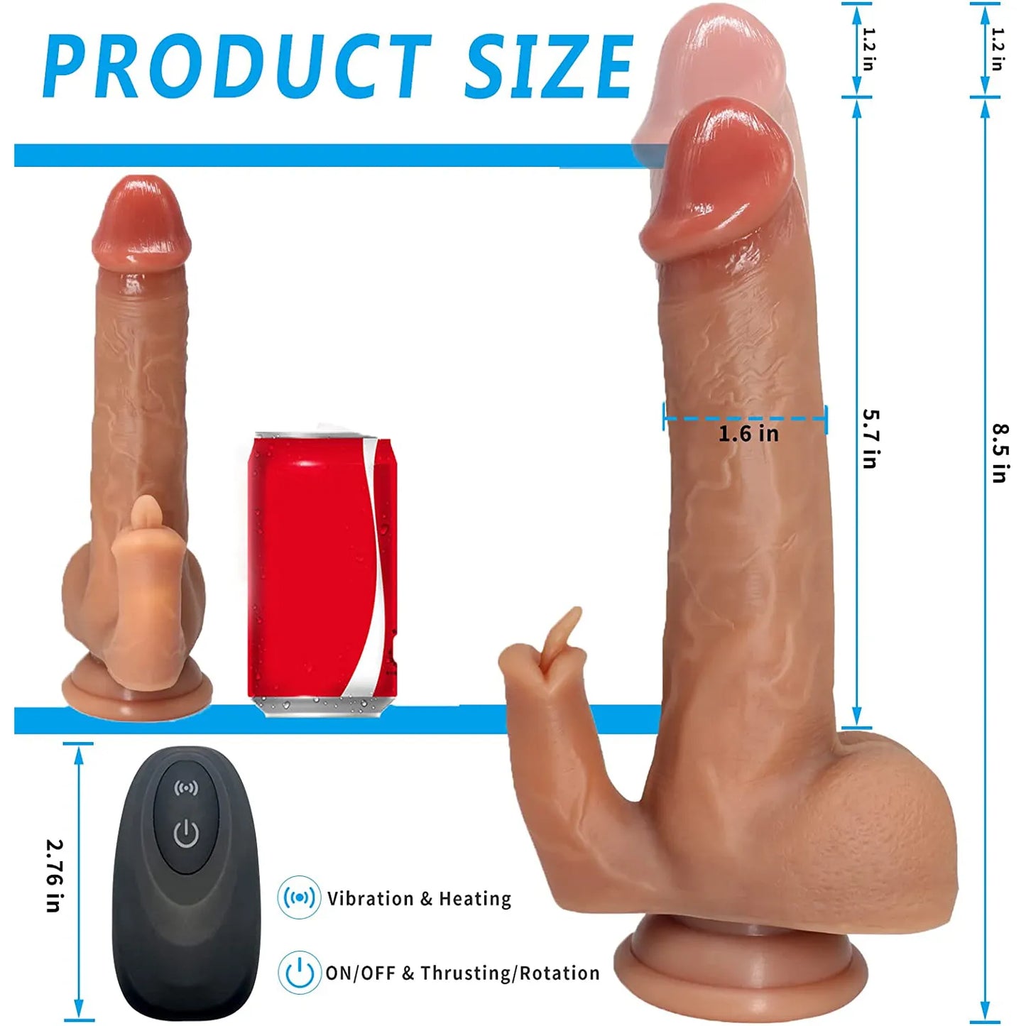 Dildo toy for women vibrating buy online silicone huge meat stick 8.5 Inches