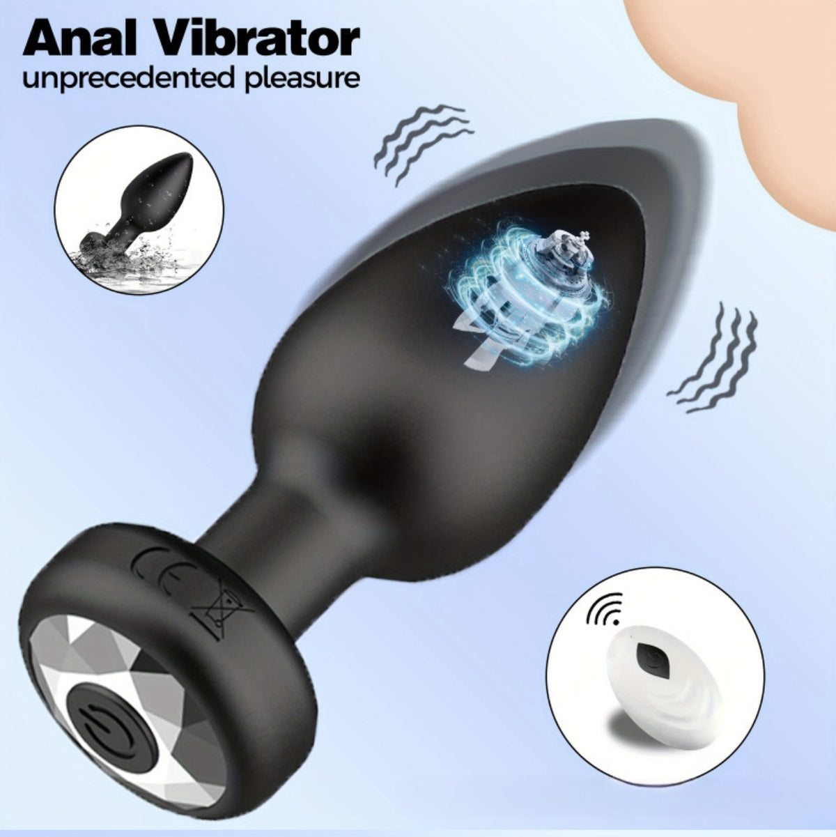 Frequency Electric Silicone Massage Remote Control Anal Plug adult toys