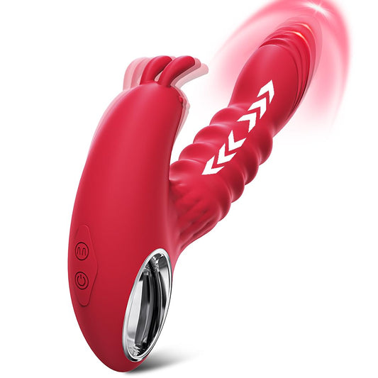 Thrusting Vaginal  adult toys Massager With Rabbit Ears Clitoral Stimulator